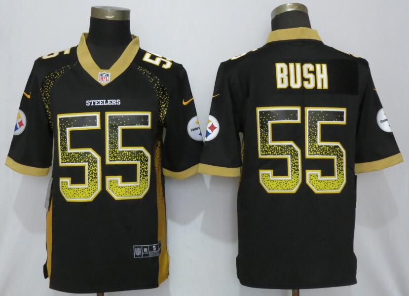 Men Pittsburgh Steelers 55 Bush Black Nike Vapor Untouchable Drift Fashion NFL Jerseys